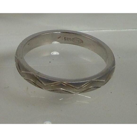 Vintage 925 Sterling Silver Diamond-Cut Ring Thailand Handcrafted Size 12 NOS - Picture 6 of 9